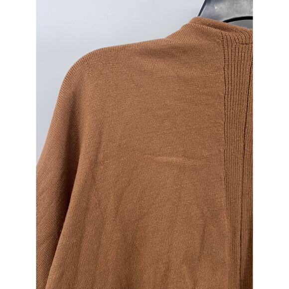 COCO+CARMEN Women's Brown Rib Knit Open-Front Short Sleeve Cardigan SZ OS - Picture 4 of 10